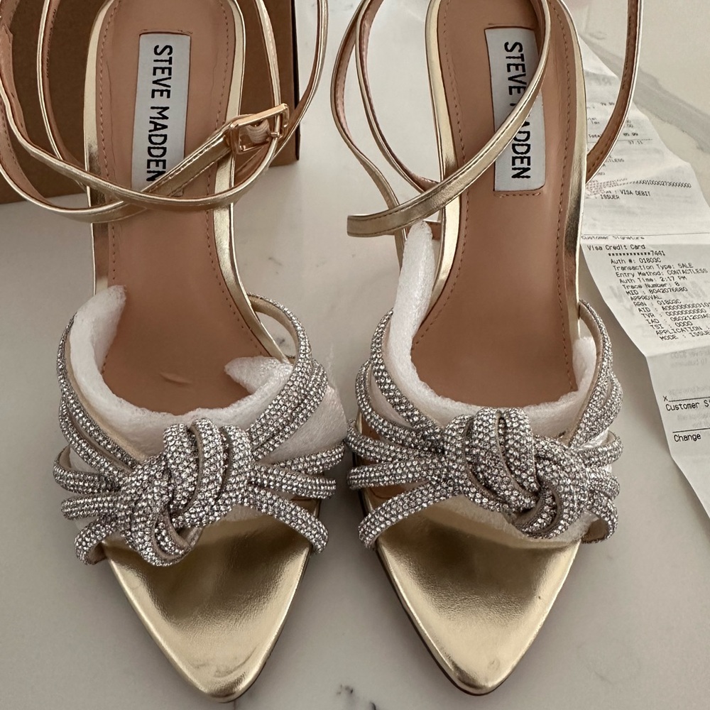 Steve Madden gold heels Size 5.5